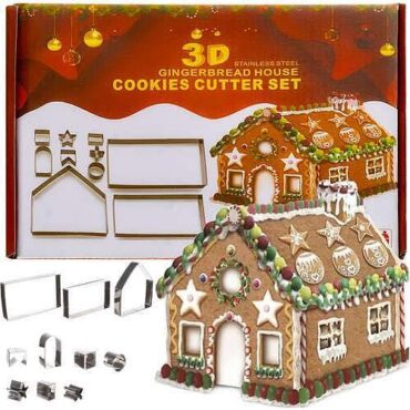 Форми за създаване на 3D джинджифилова къщичка 🎅🏻Комплект: 10 бр