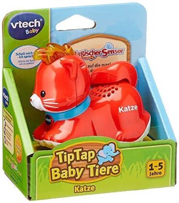 VTech Tip Tap Baby Animals - Коте- Интерактивна играчка със светлина и музика за въображаема ролева игра - За деца на възраст 1-5 години